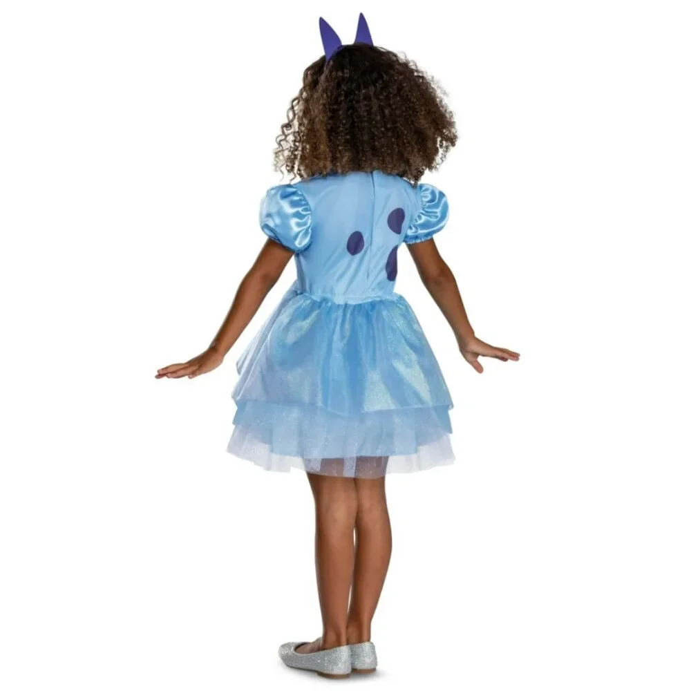 Bluey Halloween Costume Dress 3T/4T Blue Dress & Headband Toddler Girls Cartoon